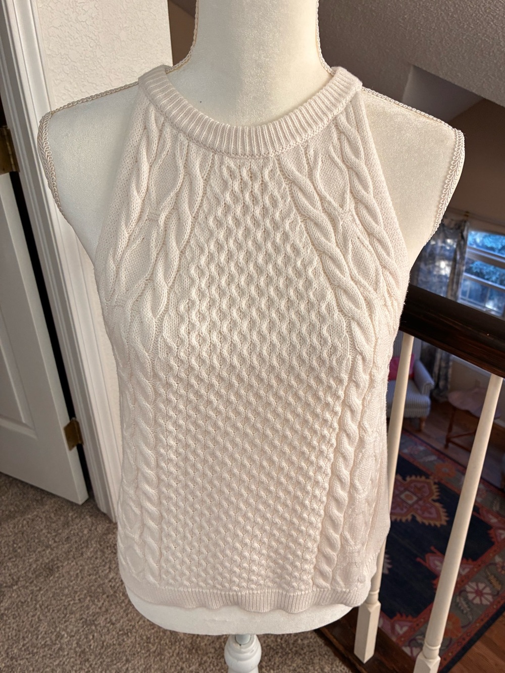 a.new.day Cream Cable-Knit Sleeveless Sweater Tank